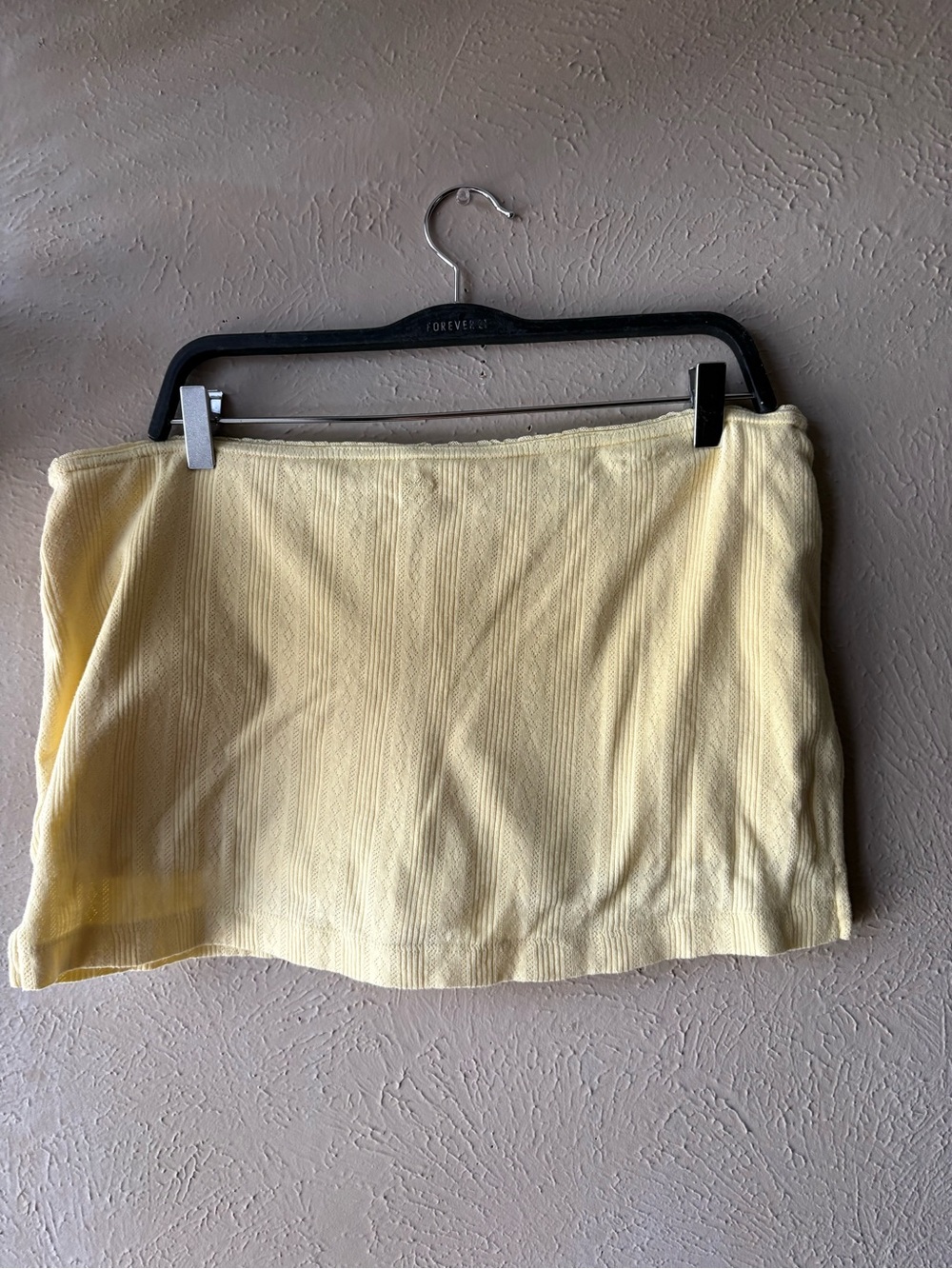Yellow Women's Textured Mini Skirt